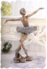 STATUETA DIN CERAMICA CU BRONZ CU O BALERINA WU70318A4 foto