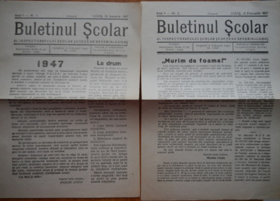 Ziarul Buletinul scolar Severin - Lugoj , 1947 , an 1 , nr. 1 , 2 , 3 , 4 , 5 foto