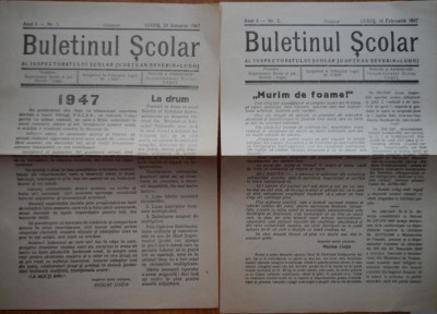 5 ziare Buletinul scolar Severin - Lugoj, 1947, an 1, nr. 1, 2, 3, 4, 5 foto