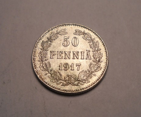 Finlanda 50 Pennia 1917 Perfect UNC