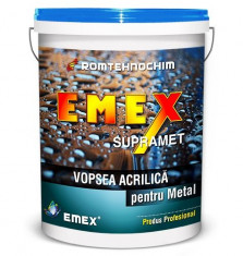 Vopsea Acrilica pentru Metal EMEX SUPRAMET, Alb, - Bidon 18 Kg foto