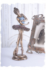 STATUETA DIN CERAMICA CU BRONZ CU O BALERINA WU70317A4 foto