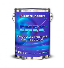 Pardoseala Epoxidica Decorativa - Cuartz Colorat EMEX QUARTZ, Alb, - Bidon 20 Kg foto