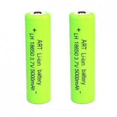 Acumulator Li-Ion tip 18650 , 5000mAh, 3.7V, set 2 bucati, terminal cu varf foto