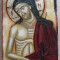 Icoana pe lemn Iisus Hristos, pictura manuala