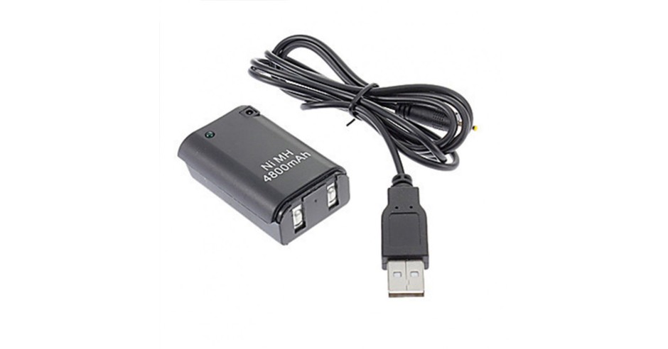 Acumulator 4800 mah si cablu incarcare Controller Xbox 360 - Negru ...
