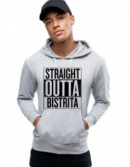 Hanorac Barbati Gri - Straight Outta Bistrita foto