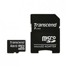 MICRO SD CARD 4GB CU ADAPTOR CLASS 10 TRANSCE Util ProCasa foto