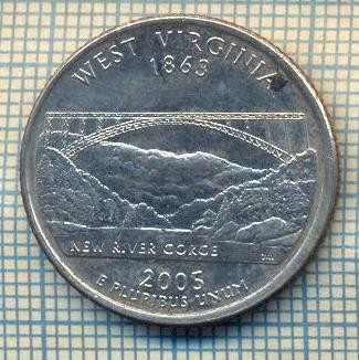 11761 MONEDA-S.U.A.-QUARTER DOLLAR WEST VIRGINIA-ANUL2005 P-STAREA CARE SE VEDE foto