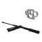 Set baston telescopic negru maner tip tonfa 47 cm + box argin