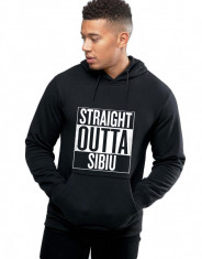 Hanorac Barbati Negru - Straight Outta Sibiu foto