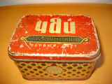 9920-Cutie ceai veche Rusia metal. Marimi:8/6/5 cm.