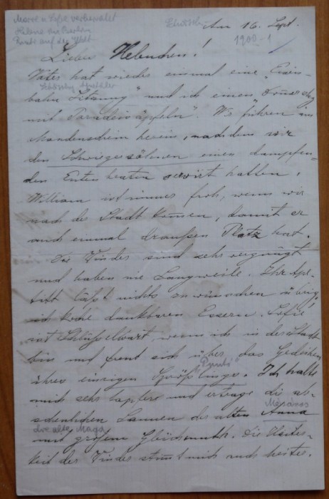 2 scrisori in germana a unor personalitati din Sibiu, Hermannstadt, 1900