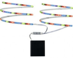 Banda LED Mobil Strip 2x80 cm 2x1,2W, lumina RGB, alimentare cu baterii foto