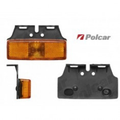 Lampa gabarit auto 12V dreptunghiulara portocalie cu suport 110x40x46mm , 1 buc. foto