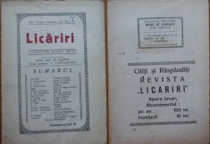 Revista Licariri, anul 1, nr. 1 - 2, 1927, Craiova ; Director V. Turtureanu, semnata pe prima pagina de Nicolae Iorga
