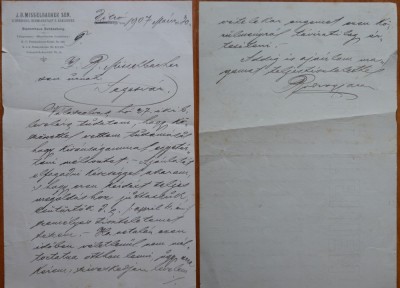 3 scrisori in germana a unor personalitati din Sibiu, Hermannstadt, 1907 foto