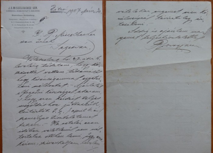 3 scrisori in germana a unor personalitati din Sibiu, Hermannstadt, 1907