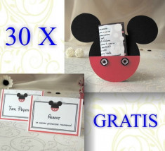 30 invitatii Mickey Mouse si carduri asezare gratis foto