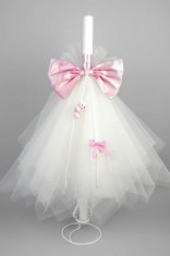 Lumanare botez pink bow LB019 foto