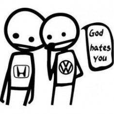 Stickere auto God hates honda-vw foto