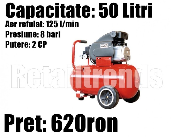Compresor Aer Vopsitor Atelier Service 50 litri 2 Cp 8 Bari 125l/min Compresor Aer Vopsitor Atelier Service 50 litri 2 Cp 8 Bari 125l/min