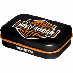Cutie metalica VINTAGE cu bomboane - Harley Davidson Logo foto