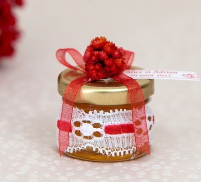 Marturii Nunta Borcanele Miere Dantela Si Floricele Uscate Mb07f