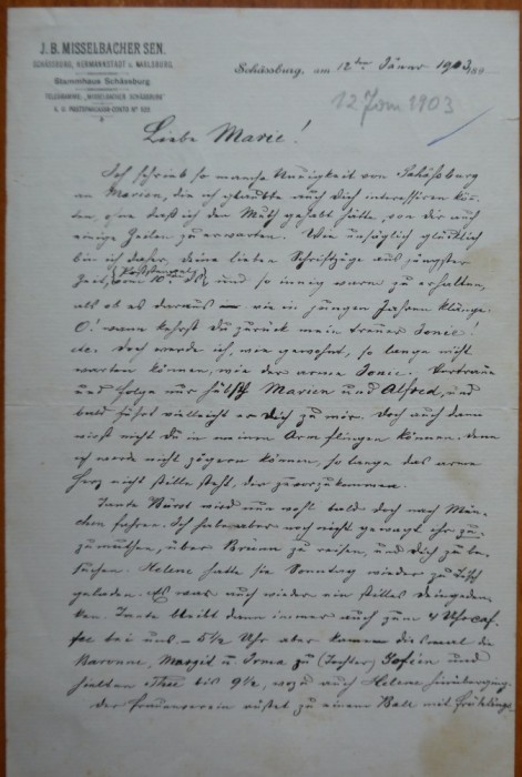 3 scrisori in germana a unor personalitati din Sibiu, Hermannstadt, 1902