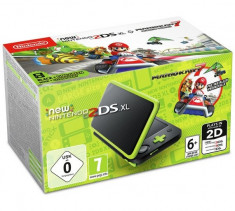 NEW Nintendo 2DS XL Console - Black &amp;amp; Lime Green with MK7 Pre-installed (EU) /3DS foto