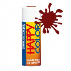 Spray vopsea termorezistenta Rosu Oxid, HappyColor pentru temperaturi ridicate, 400ml foto