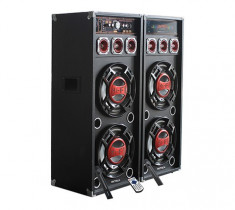 Mega-Set KARAOKE cu 2 boxe, amplificare, corector de ton, microfon, Bluetooth si MP3 Player, Intex DJ420K foto