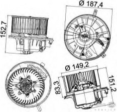 Motor ventilator habitaclu Vw Golf V (1k5) 1.4 TSI 1.6 MultiFuel 1.9 TDI 4motion 2.0 16V HELLA - 8EW 351 043-221 foto