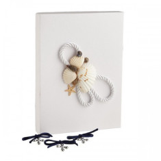 Set 50 cruciulite botez cu snur si cutie cadou decor alb tema marina CC-017 foto
