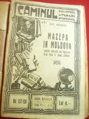 Gh.Asachi- Mazepa in Moldova -publ. de PV Hanes Colectia Caminul 157 ,40pag foto