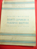 Sextus Empiricus -Scurta expunere a Filozofiei Sceptice -Ed.1923 trad.St.Zeletin