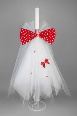 Lumanare botez red bow LB020 foto