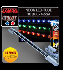 Neon interior LED-TUBE, 10 LED, 42 cm, 12V - ROSU foto