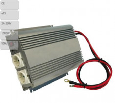 Transformator 24V-230V,1000W-2400W, Convertor cu protectii la supra-sarcina, baterie descarcata, supravoltaj, scurt-circuit foto