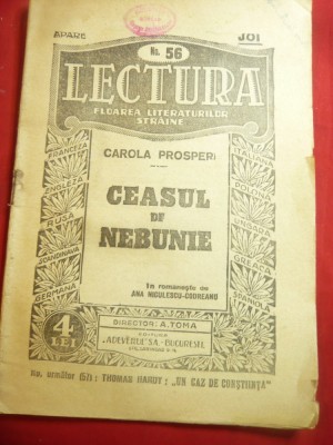 Carola Prosperi- Ceasul de Nebunie- Ed. Adevarul ,interbelica ,trad.A.Niculescu foto