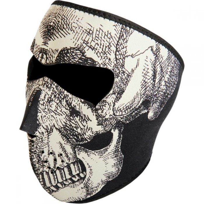 ZanHeadGear Masca Full Face Skull White Glow In The Dark ZanHeadGear Masca Full Face Skull White Glow In The Dark