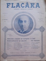 Revista Flacara, nr. 6, 1912; Caragiale adus in tara; Semicentenar Anestin