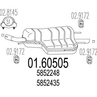 Toba esapament finala Opel Astra G (f48_, F08_) 1.6 16V 1.8 MTS - 01.60505 Toba esapament finala Opel Astra G (f48_, F08_) 1.6 16V 1.8 MTS - 01.60505