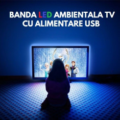 Kit TV LED BACKLIGHT ambiental cu alimentare USB (FARA telecomanda) pentru televizoare MICI - COD: 55851 foto
