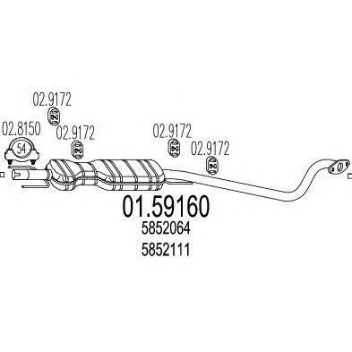 Toba esapamet intermediara Opel Astra G (f07_) 1.6 16V 1.8 MTS - 01.59160 Toba esapamet intermediara Opel Astra G (f07_) 1.6 16V 1.8 MTS - 01.59160