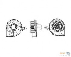 Motor ventilator habitaclu Vw Polo (9n_) 1.2 12V 1.4 16V FSI TDI 1.6 1.8 GTI GTi Cup Edition 1.9 SDI HELLA - 8EW 009 157-111 foto