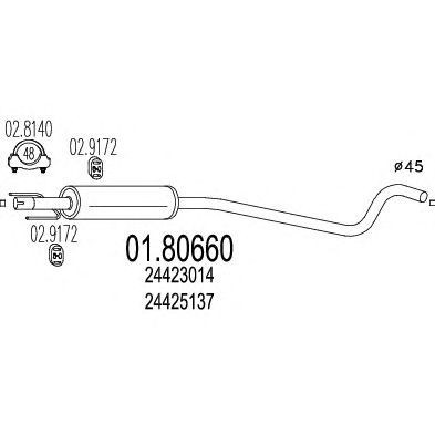 Toba esapamet intermediara Opel Astra G (f48_, F08_) 1.2 16V 1.4 MTS - 01.80660 Toba esapamet intermediara Opel Astra G (f48_, F08_) 1.2 16V 1.4 MTS - 01.80660