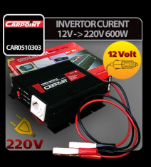 Invertor curent de la 12V la 220V 600W Carpoint - CRD-CAR0510303 foto
