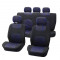 Huse scaune Hyundai I20 set huse auto fata si spate Carpoint Classic , 9 buc. Negru si Albastru