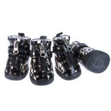 Pantofi pentru caine - leopard lucios - bej, L foto